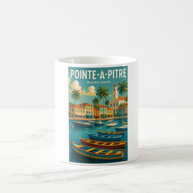 Mug Invitation Pointe-à-Pitre – Carte vintage Guadelou (Centre)