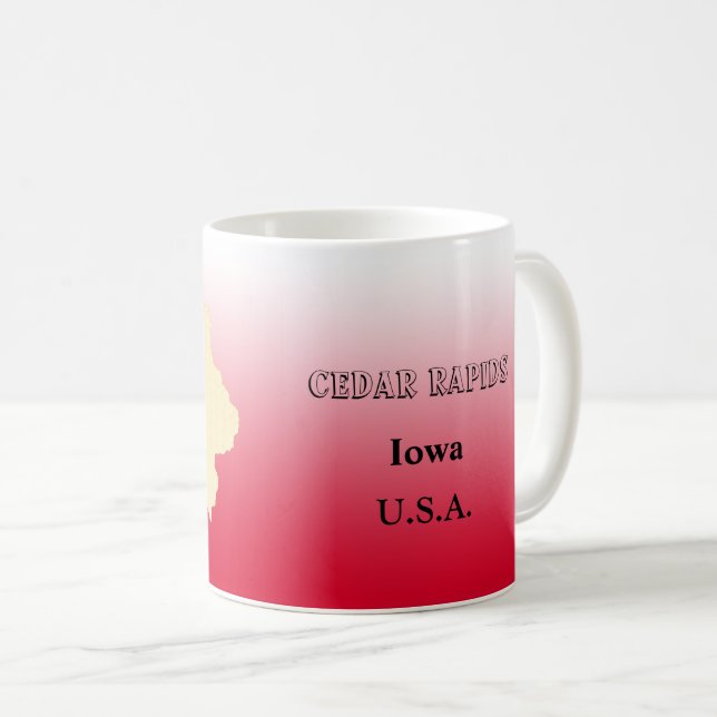 Mug - Iowa State Map avec la ville (Devant droit)
