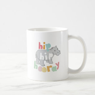 Mug ip Hip Hip Houray Gris Hippo Dessin mignon Animal 