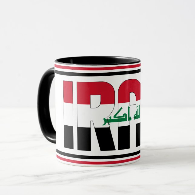 Mug Irak Drapeau national café patriotique (Devant gauche)
