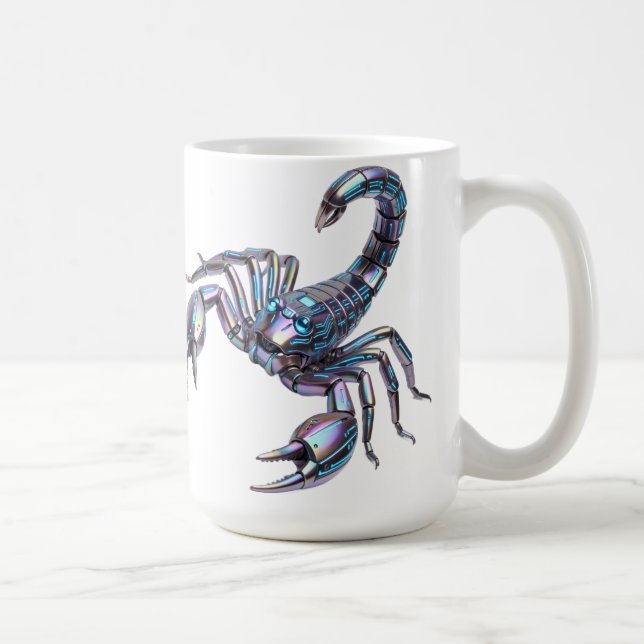 Mug Iridescent Cyber Scorpion Mechanical Art (Droite)