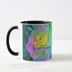 Mug Iridescente esthétique Roses précoces Soyez heureu