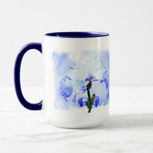 Mug Iris Arborés - Bleu Et Blanc