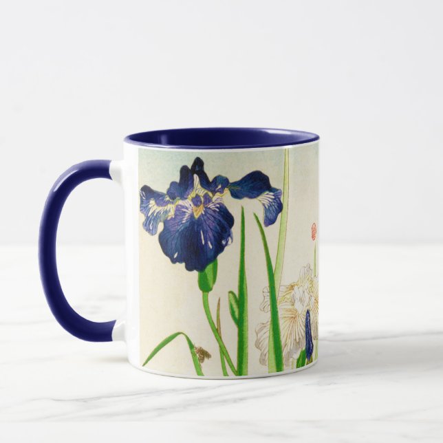 Mug Iris bleu - copie japonaise d'aquarelle (Gauche)