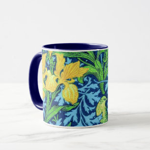 Mug Iris de William Morris, jaune et bleu de cobalt
