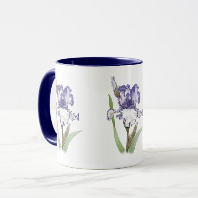 Mug Iris pourpre rouillé (Devant gauche)