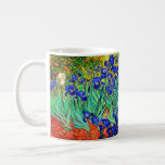 Mug Irises de Vincent Van Gogh<br><div class="desc">Vincent Van Gogh Irises . Peinte en 1889, elle est l'une des peintures qu'il a réalisées dans l'asile Saint Paul-de-Mausole à Saint-Rémy-de-Provence en France. C'est une peinture à l'huile. Cette peinture à l'huile de paysage d'art représente un champ de plantes de fleurs d'iris. Vincent Van Gogh était un artiste célèbre....</div>