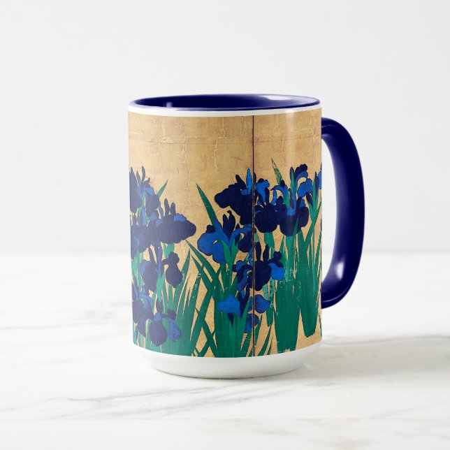 Mug Irises japonais (détail), Ogata Kōrin (Devant droit)