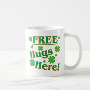Mug Irish Free Hugs Ici ! Joyeux trèfle vert
