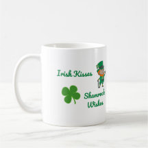 Irish Kisses, souhaits Shamrocks avec Leprechaun