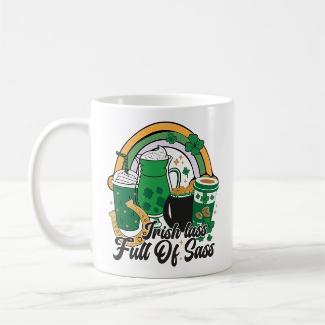 Mug Irish Lass Full of Sass - Cheeky St. Patrick's Day (Gauche)