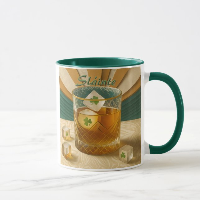 Mug Irish Whiskey Tumbler Shamrock Ice "Sláinte!" (Droite)