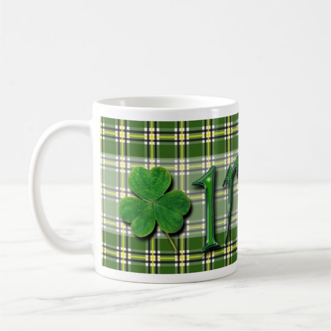 Mug Irlandais Lucky Charming Clover Shamrock Green Tar (Gauche)