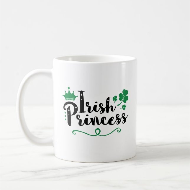 Mug Irlandaise Princesse femmes St Patrick's Day Scrip (Gauche)