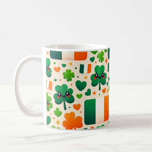 Mug Irlande Drapeau irlandais Shamrock Celtic Jour de  (Gauche)