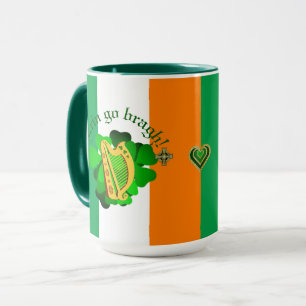 Mug Irlande pour toujours/Erin aller bragh/coeur or/ve