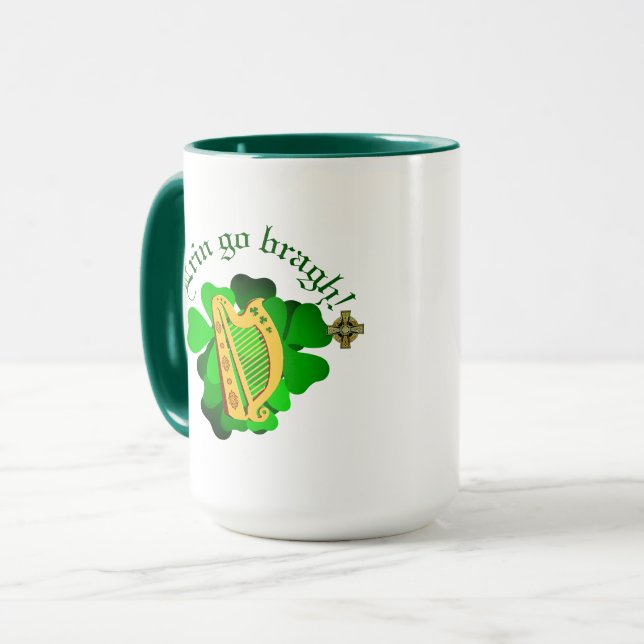 Mug Irlande pour toujours/Erin aller bragh/harpe (Devant gauche)