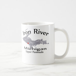 Mug Iron River Michigan Cartes cardiaques Conception M