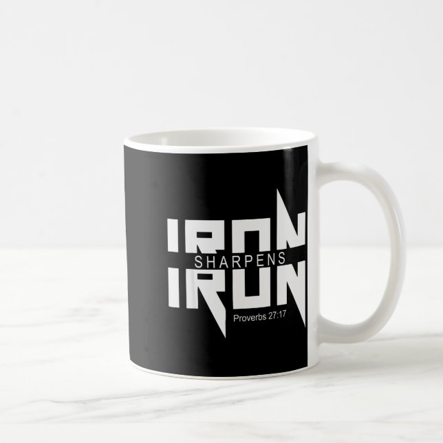 Mug Iron Sharpens Iron Bible Jesus Faith Religious Chr (Droite)