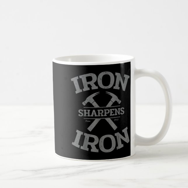 Mug Iron Sharpens Iron Proverbs 27_17 Gym Workout Men  (Droite)