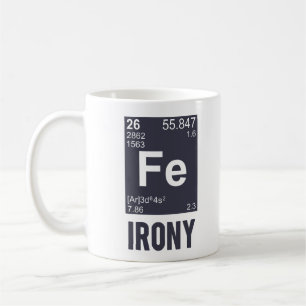 Mug Ironie ironique de Fe d'élément chimique