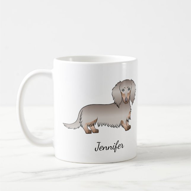 Mug Isabella et Tan Longue Chevelure Chien Dachshund & (Gauche)