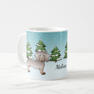 Mug Isabella & Tan Poil Court Teckel Forêt d'Hiver