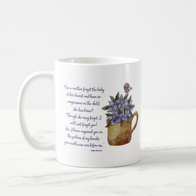Mug Isaïe 49 verset de la Bible Écriture (Gauche)