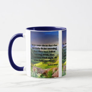 Mug Isaïe 5:11 KJV Bible Écriture Pic Deux Tons