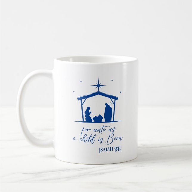 Mug Isaïe 9:6 Pour Nous Un Enfant Est Natif Nativité (Gauche)