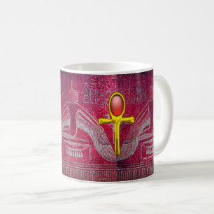 Mug ISIS, ANKH D'OR AVEC RUBE ROUGE DÉesse égyptienne