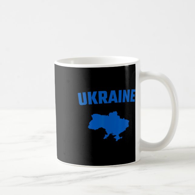 Mug Isolated Blue Silhouette Of A Map Of Ukraine  (Droite)