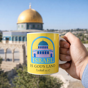 Mug Israël est la terre de Dieu Ezéchiel 11:17 Jaune/B