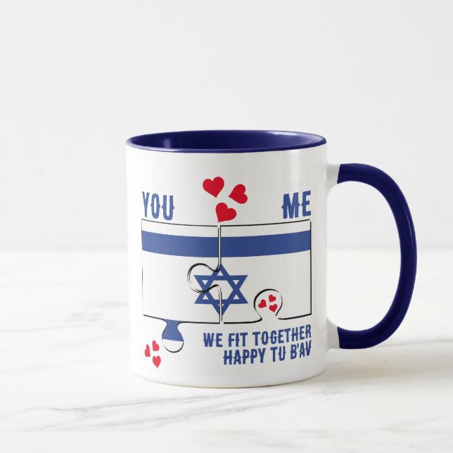 Mug Israel Tu B'Av NOUS NOUS METTONS ENSEMBLE Juif Val (Droite)