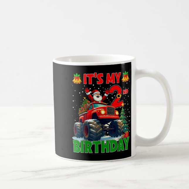 Mug It’s My 2nd Birthday Xmas Santa Monster Truck Chri (Droite)