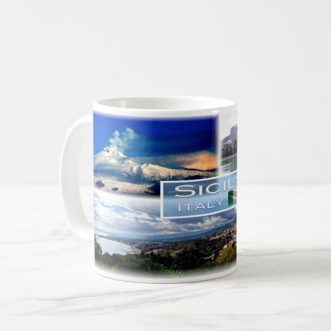 Mug IT Sicile - Etna Volcano - Cefalu' - Taormina - (Devant gauche)