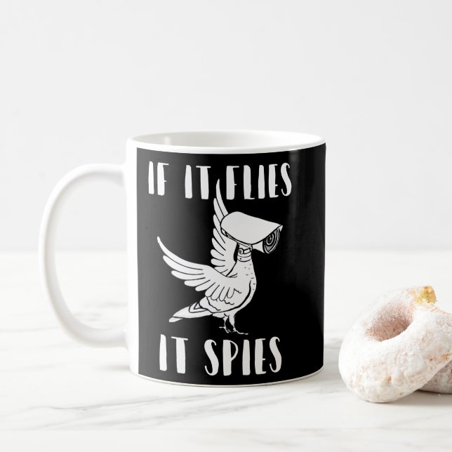 Mug It Spies Conspiracy Theory Birds Ar't Real (Avec donut)