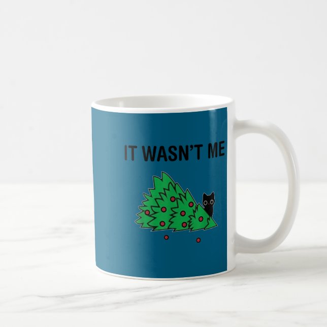 Mug It Wasn't Me Funny Saying Christmas Tree And Cat X (Droite)