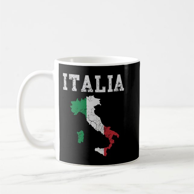 Mug Italia Italie Drapeau Carte Italiano Famille Itali (Gauche)