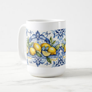 Mug Italian Amalfi blue white tiles and lemons