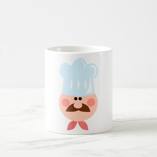Mug Italian Chef Face with Mustache and Hat (Créateur téléchargé)