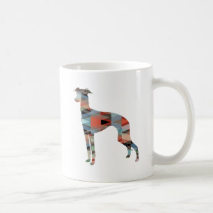 Mug Italian Greyhound Geo Pattern Silhouette - Plaid