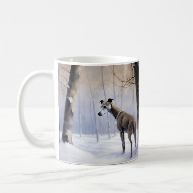Mug Italian Greyhound Qu'il neige Noël (Gauche)