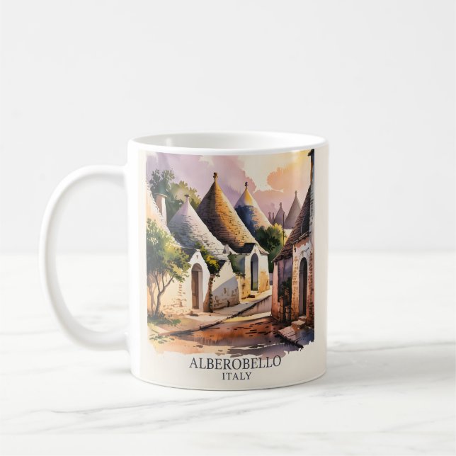 Mug Italian Village Trulli Vintage Alberobello Puglia (Gauche)