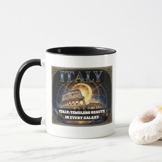 Mug Italie cosmique Colisée romain Art céleste (Avec donut)
