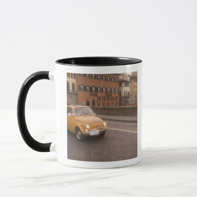 Mug Italie, Florence. Le Rallye Fiat 800 traverse Arno (Gauche)