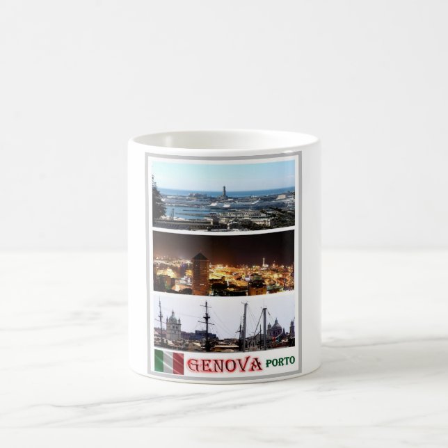 Mug Italie - Ligurie - Gênes - Mosaïque - Port - (Centre)