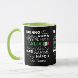Mug Italie Ville Rétro et drapeau Vintage Vacances Sou