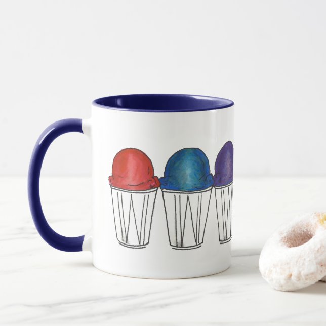 Mug Italien Shavi Ice Été Snocone Sno Cone Sweets (Avec donut)