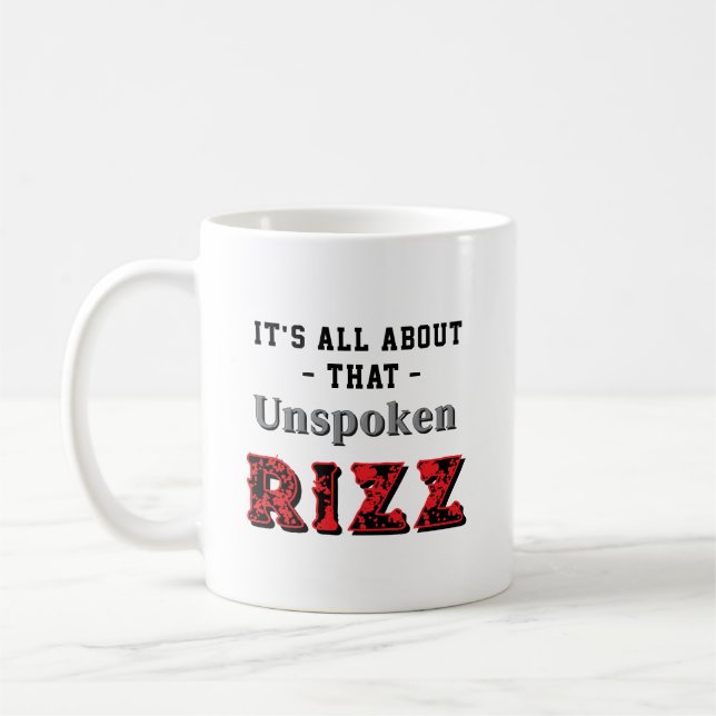 Mug It's All About That Unspoken Rizz Red Gray (Gauche)